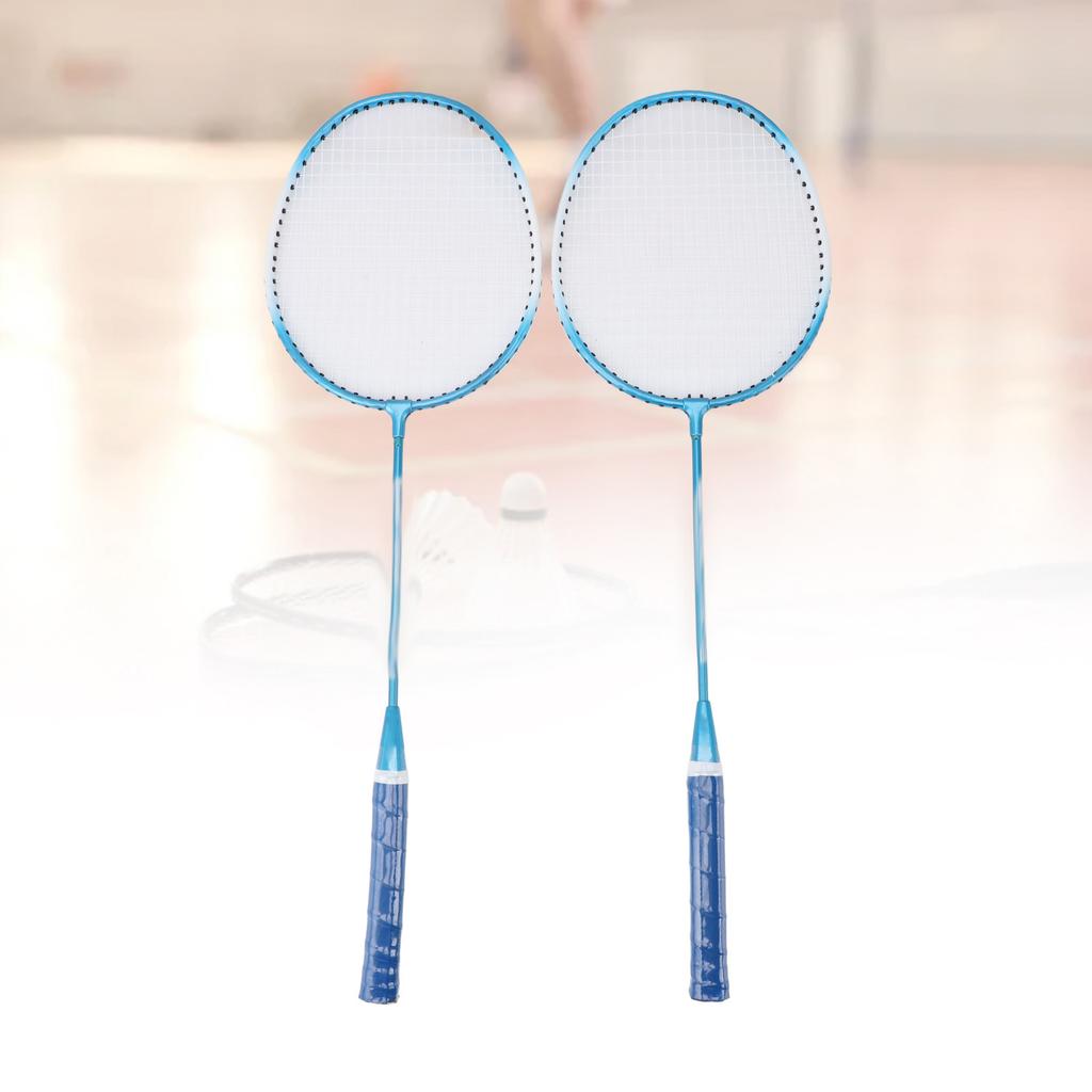Badminton Racket Set Iron Alloy Resistance Reduction Lightweight Sports Badminton Racket with Storage Bag for Beginners Children Adults