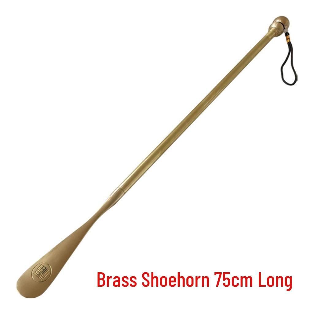 Extra Long Solid Wood Shoehorn with Copper Handle – Sandalwood & Rosewood, Ideal for Elderly Use