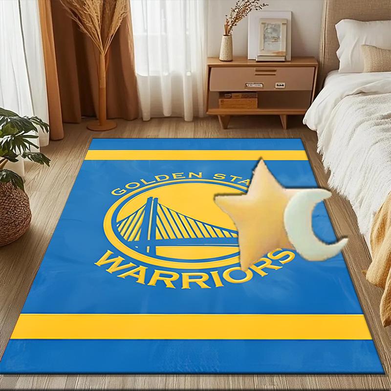 Golden State Warriors Logo Rug Game Carpet, Floor Mat for Bedroom Living Room Entryway Rug, Home Decor Idea Gift for Christmas birthday
