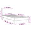 Bed Frame Smoked Oak 75 x 190 cm Wood Based Panel and Metal