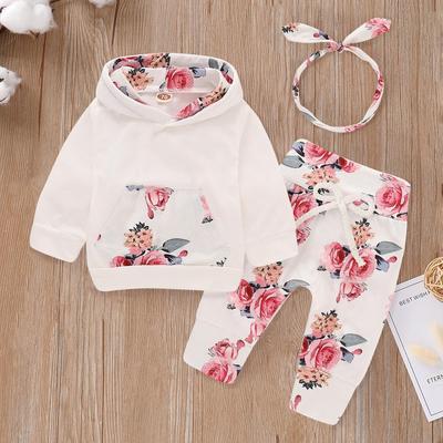 Set Tre Pezzi Unisex Felpa con Cappuccio e Pantaloni Patchwork Allacciati, Bianco Puro, Ispessito.