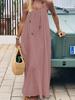 Women's Spaghetti Strap Backless Long Dress