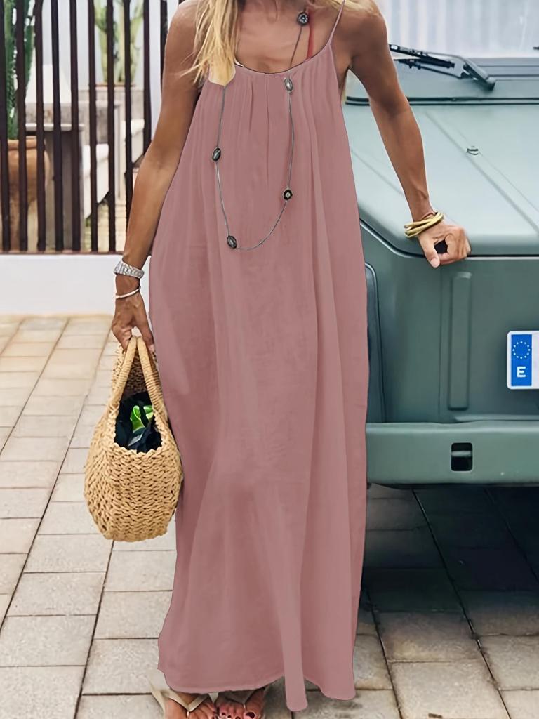 Women's Spaghetti Strap Backless Long Dress