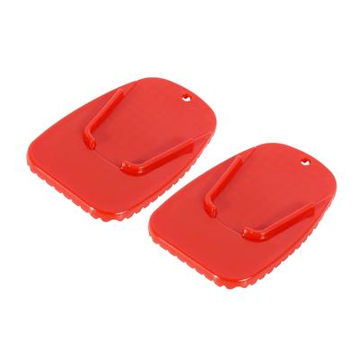 ACROPIX Motorcycle Kickstand Support Plate Pad Universal Red 2pcs