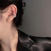 JWER New Exquisite Rhinestone Shiny Zircon Snake Earrings Stud for Ladies Girls with Ear Clip Trendy Street Party Jewelry Gifts