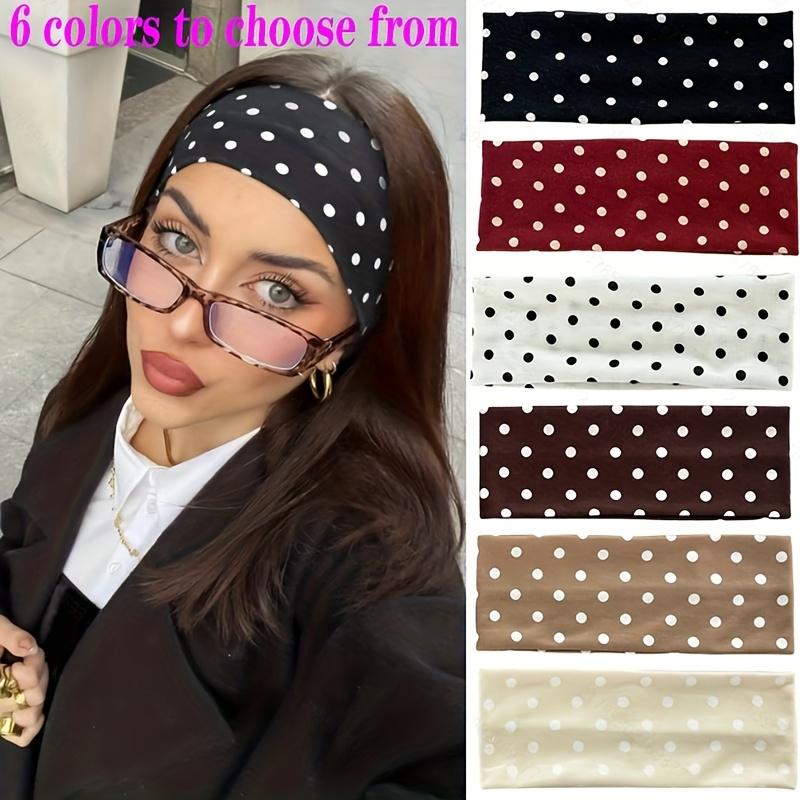 1pc Women's Stylish Polka Dot Headband Sweat-Wicking Workout Hairband Secure Fit For Yoga Running Gym Travel Casual Wear