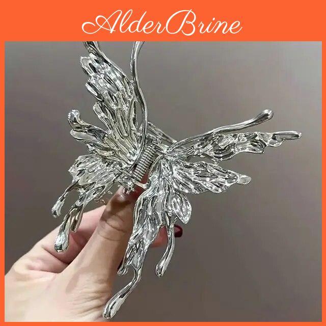 Clip Bright Hair Silver Butterfly Cross Geometric Hairpin Rose Flower Hair Claw Woman Girls Styling Barrette Headdress
