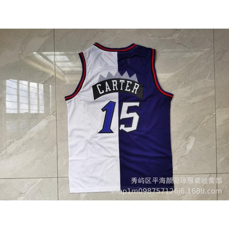 Pánský basketbalový dres Toronto Raptors 15 Vince Carter s výšivkou - Výkonnostní tričko z bambusových uhlíkových vláken
