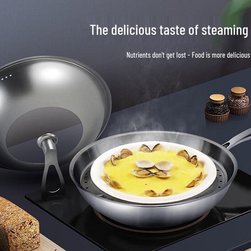 Debo 32cm 304 Stainless Steel Honeycomb Non-stick Wok