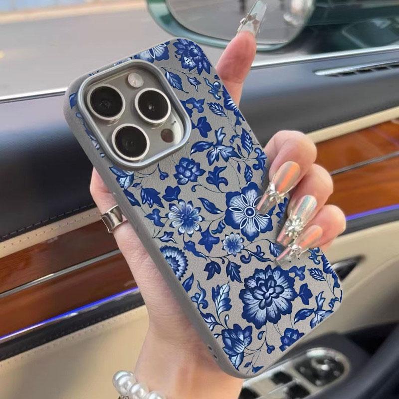 Elegant Blue-and-White Porcelain TPU Phone Case For iPhone 16 15 14 13 12 11 17 Air Pro Max XS X XR 7 8 Plus 16E SE2 Soft Cover