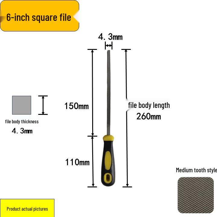 Steel Grinder File - Flat & Triangular Medium-Tooth Wear-Resistant Metal File