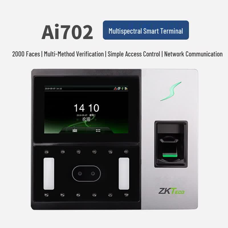 ZKTECO Dynamic Face & Fingerprint Access Control System AI702