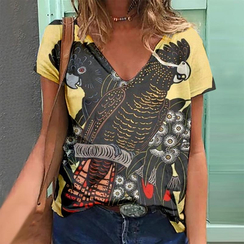

Женская летняя футболка с красивым принтом орла, футболки с короткими рукавами, повседневные топы с принтом