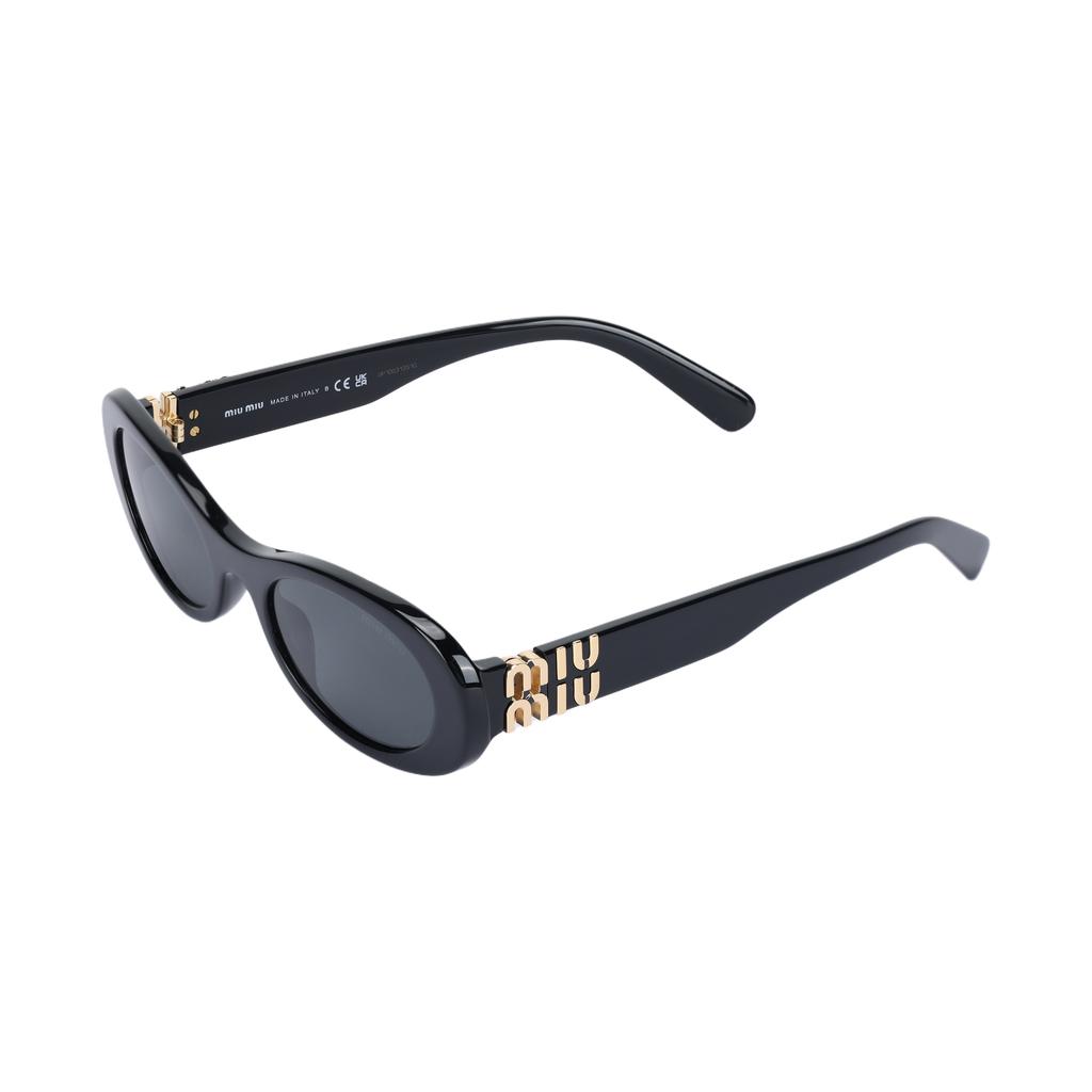 MIU MIU Oval Sunglasses With Sculpted Temples Women Sunglasses Black MU06ZS1AB5S0C