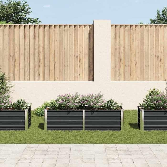 VidaXL Lit surélevé de jardin Anthracite 160x40x45 cm Acier galvanisé