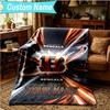1PC Custom Name Blanket Cincinnati-Bengals Helmet Flannel Blankets Patterns Throw Blanket All-Season Soft Gift for Couch, Bed, Camping, Birthday Gifts