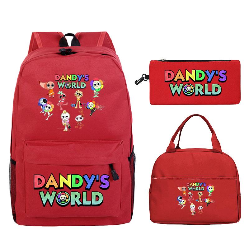 Dandy's World Game Merchandise Printed Primary and Secondary School Schoolbag Three-piece Set Foreign Trade Popular Children's Backpack