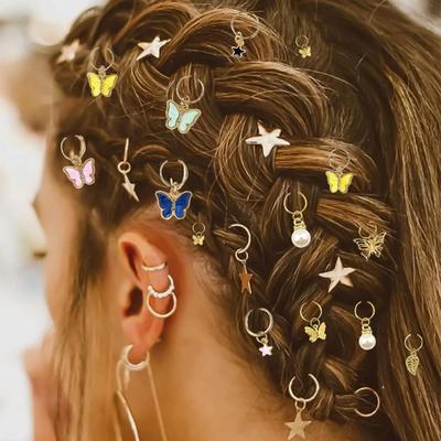 20pcs, Colorful Butterfly Set, Electroplated Gold Hair Accessories and Headwear, DIY Pendant Combination, Alloy Pendant