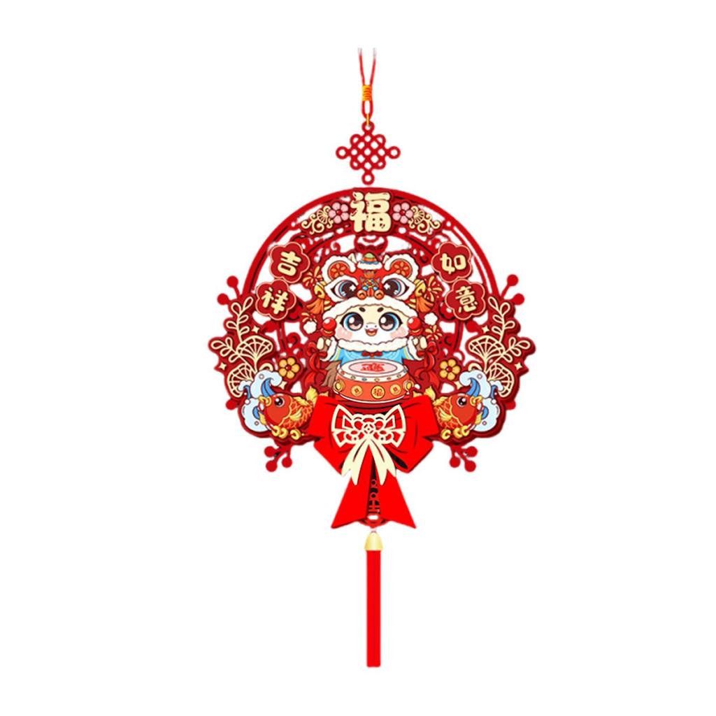 Zodiac Lunar New Year Pendant Elegant Tassel Hanging Decoration for Door Home Festive Decor 2026