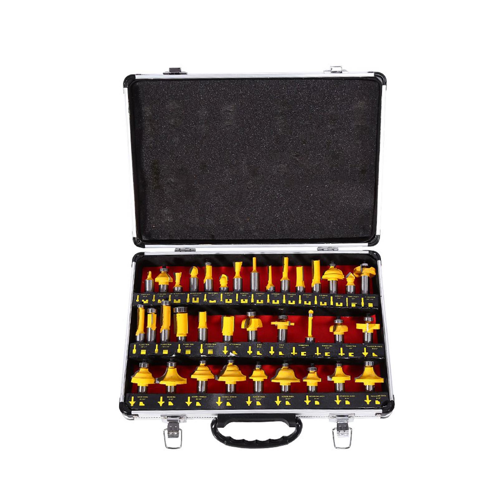 

35pcs 1 2 inch Shank Router Bits Set Woodworking Milling Cutter Bits With Box белый