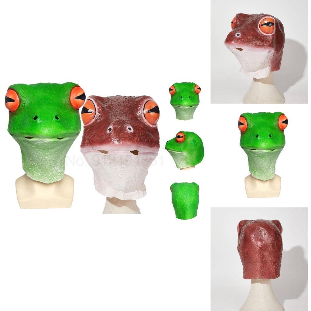 Deluxe Sculpted Latex Frog Mask For Pranksters Cosplayers