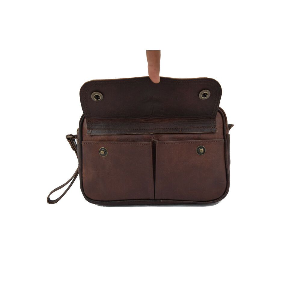 Leather Toiletry Bag Mens Shaving Dopp Kit Washbag Grooming Cosmetic Case Pouch