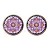 Enamel Mandala Lotus Earrings Henna Yoga Jewelry Stud Earrings For Women Charm Art Picture OM Symbol Buddhism Zen Glass Jewelry