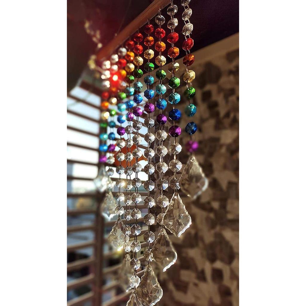 Sparkling K9 Crystal Glass Crystal Car Hanging Rainbow Suncatcher Beautiful Balcony Garden Hanging Ornament A11