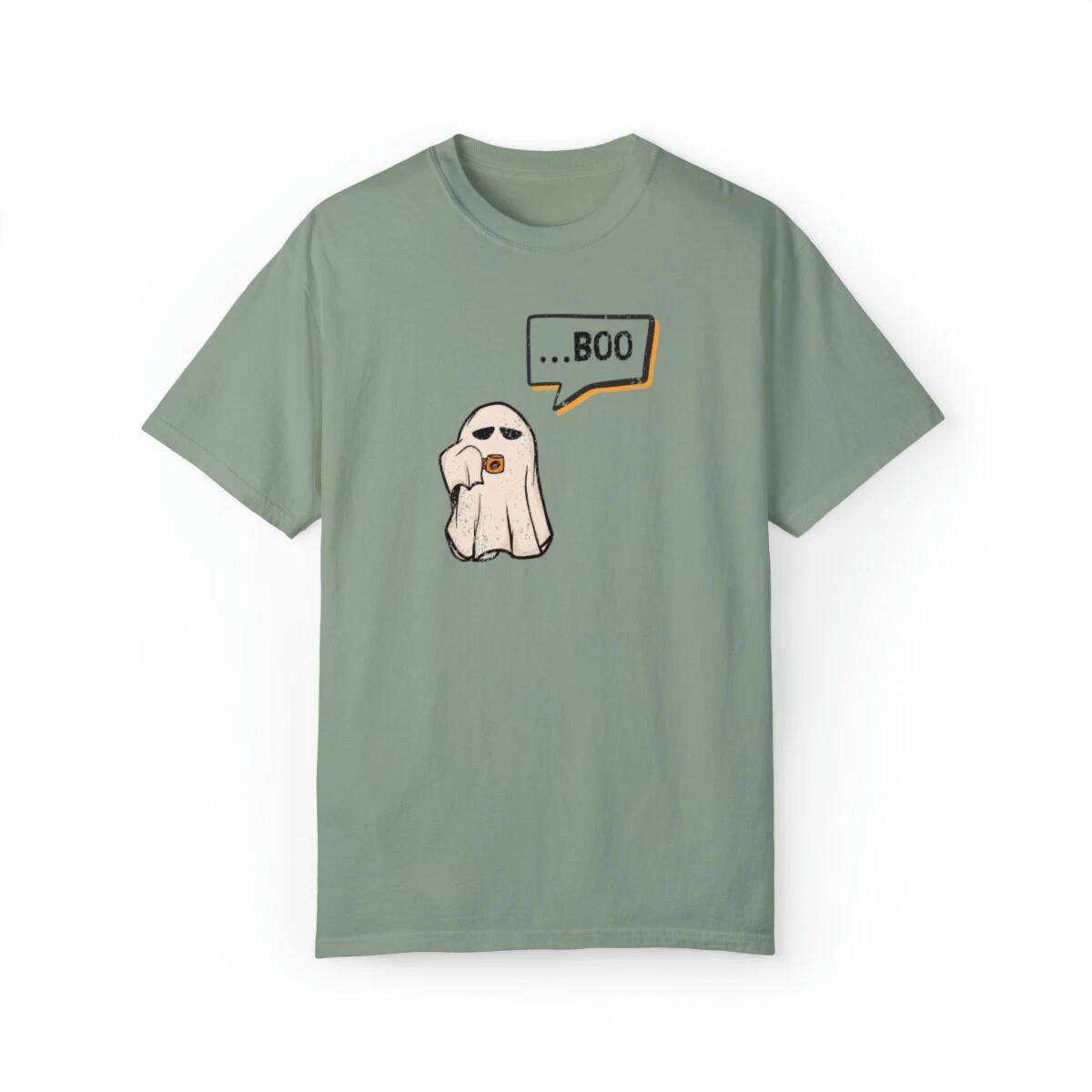 Need Coffee T-Shirt, Halloween Ghost Shirt, Sarcastic Funny Halloween Shirt L