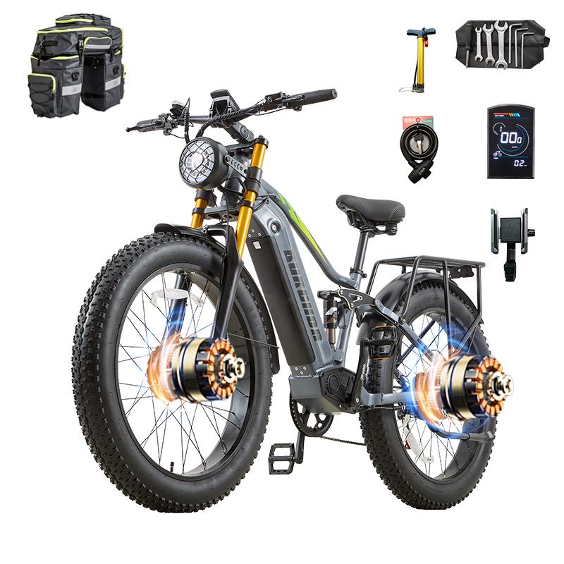 BURCHDA Elektrické kolo RX80 pro dospělé, motor 2500W, baterie 48V 20AH, 26' široké terénní pneumatiky, horské a sněhové elektrické kolo, terénní kolo