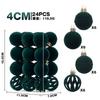 6cm Flocked Christmas Balls 24pcs Luxury Vintage Burgundy Tree Ornaments