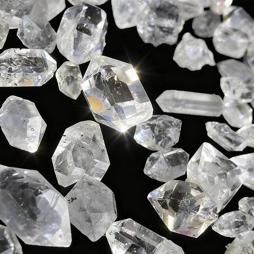 5Pcs Natural Herkimer Diamond Quartz Crystal - Raw Irregular Shaped Stone For Reiki Healing And Home Decor Collectible Stones