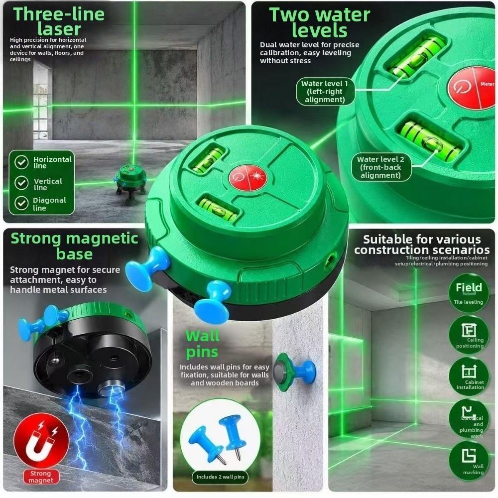Strong Magnetic Three Line Laser Level High Precision Marking Instrument Leveling Tool
