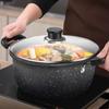 Soup Pot Nonstick Stock Pot with Handles Deep Casserole 21.5cm Iron Cooking Pot Induction Soup Pot for All Stovetops