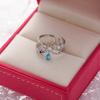 Neue Zarte Zirkon Ringe Micro-intarsien Kristall Elegante Blumen Herz Ringe Für Frauen Verstellbare Öffnung Ringe Partei Schmuck