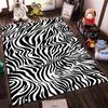 Black and White Zebra Stripe Pattern Carpet for Living Room Decor Suitable for Use As an Anti-slip for Living Room Bedroom Sofas