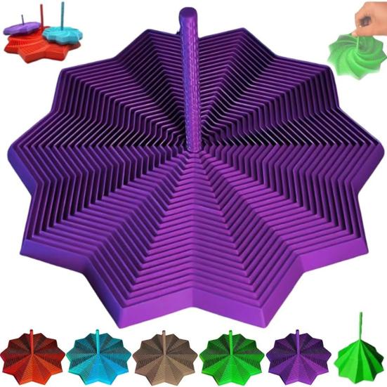 1/3Pcs 3D Printed Expanded Fidget Star Expandable Fractal Hexagon with Handle Stress Anxiety Relief Honeycomb Whirling Spiral Star Sensory Toy