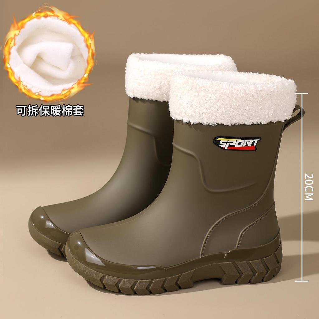 Four Seasons Rain Shoes Women'S New Waterproof Platform Rain Boots Work Non-Slip Rubber Shoes Women'S Adult Beautiful Water Shoes