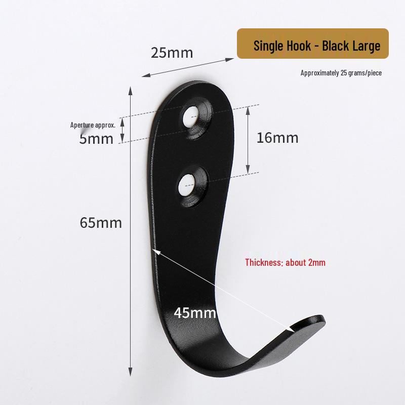 Jinrui Stainless Steel Black Bathroom Hook for Coats and Hats