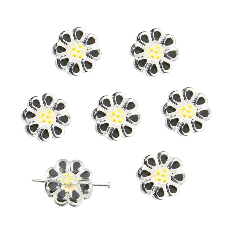 Crystal Glass Transparent Hand-painted Oil Dripping Flower Beads for DIY