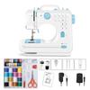 Beginner-friendly Electronic Sewing Machine with 12 Stitch Types, Reverse Stitch Function, 2-way Power Supply, 42-piece Sewing Kit Included, Adjustabl