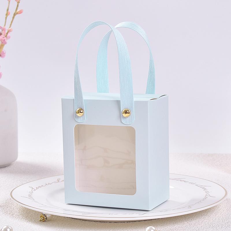 20 Stück Geschenktüten mit Sichtfenster für Hochzeiten, Geburtstagsfeiern und andere Partys, verschiedene Farben, mit Henkel