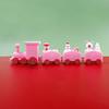Christmas Train Ornament Bright Color Adorable Sturdy Smooth Surface Crafts Children's Day Gift Plastic Cake Decoration Tabletop Xmas Train