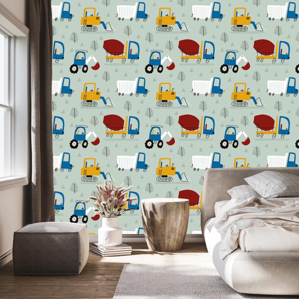 Machines with Trees Wallpaper for Living Room and Bedroom 50x1000