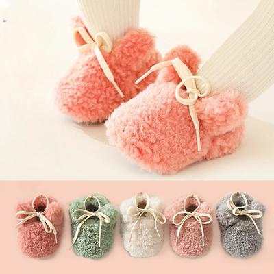 2024 New Winter Slippers Socks Cute Rabbit Anti-slip Home Floor Thicken Cashmere Warm Thermal Baby Shoes for Toddler Newborn