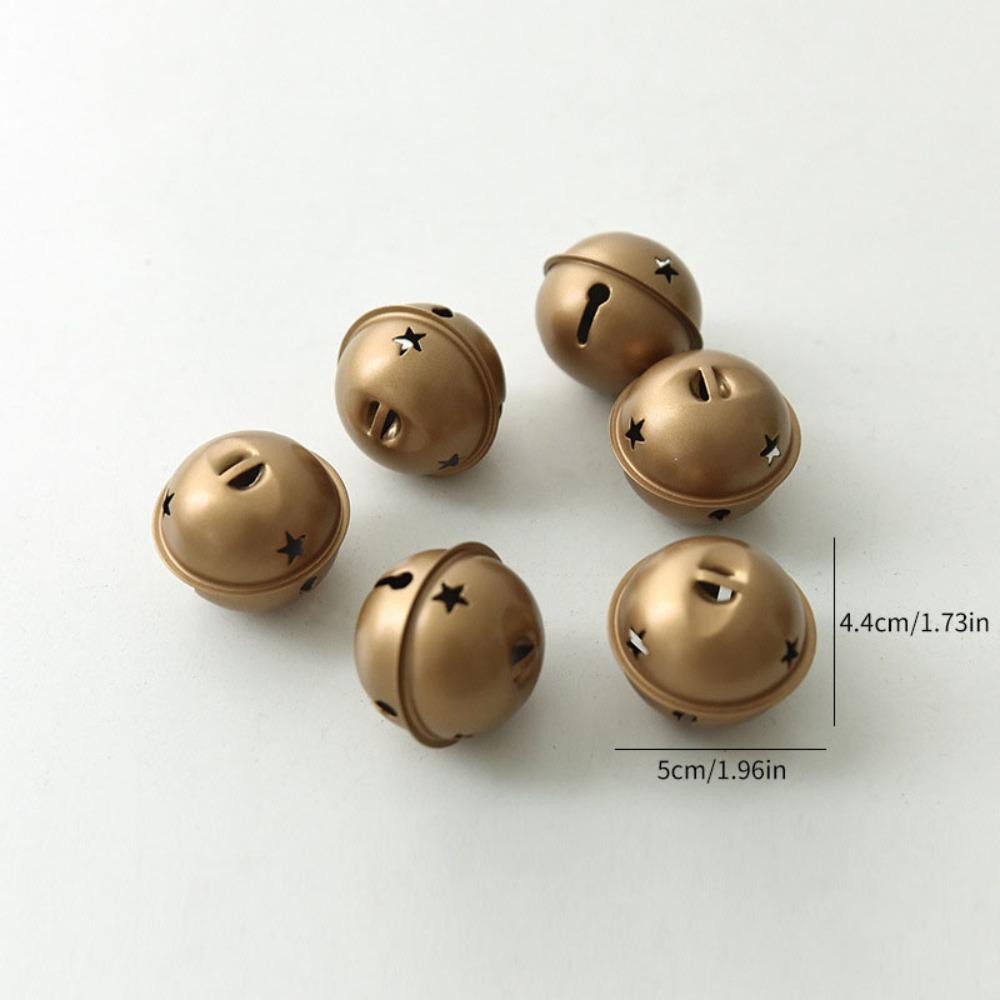 6pcs Multifunctional Iron Christmas Bell Cone Shape Pinecone Wind Chimes Bells Crisp Sound Star Jingle Bells Courtyard Decor