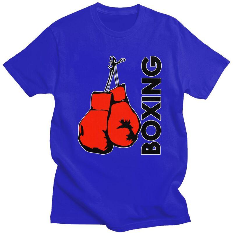 Custom Mens Boxing Gloves Boxer Gift T Shirt Short Sleeves Cotton Tshirts Tshirt Leisure Tees Slim Fit Clothing