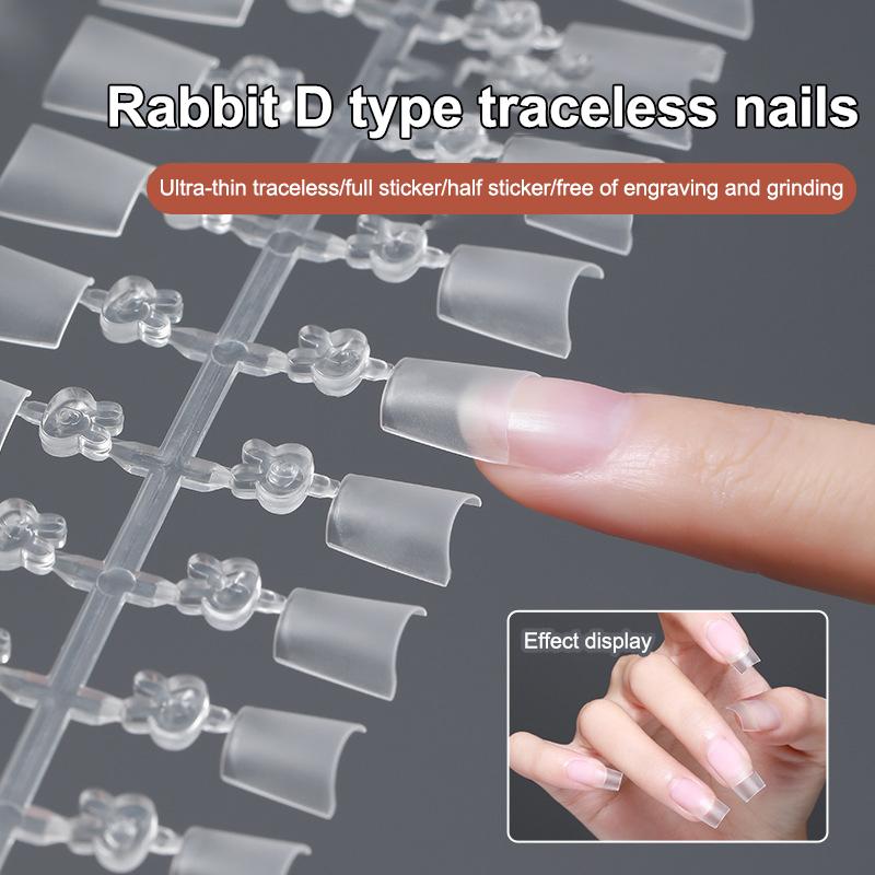 240/300 Pièces Demi-Couverture Amande Faux Ongles Demi-Mat Pré-Poncé Acrylique Forme Ellipse Trapèze Embouts Gel Extension Ongles