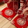 Red Wedding Kneeling Cushions Set for Tea Ceremony & Toasting