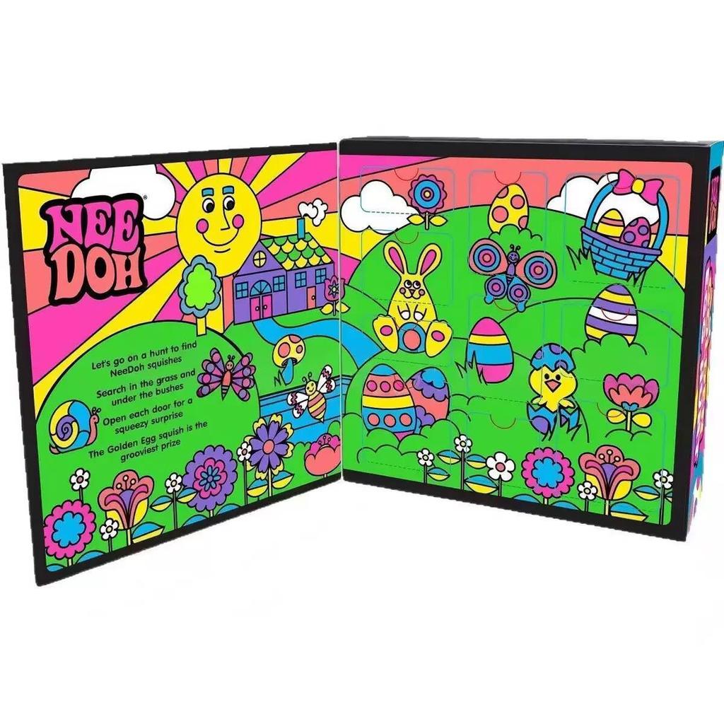 Needoh Stress Relief Toy - Advent Calendar Blind Box with 10 Squeeze Toys & Golden Egg Hunt